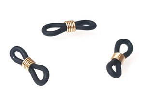 Eyeglass Holders - Black with Gold-Plated Coil Eyeglass Holders - Black with Gold-Plated Coil