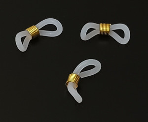 10 Eyeglass Holders - Clear with Gold-Plated Coil 10 Eyeglass Holders - Clear with Gold-Plated Coil