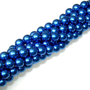Czech Glass 8mm Pearl Beads - Persian Blue