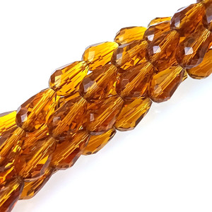 15x10mm Glass Crystal Teardrops - Gold