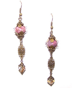 Blossoming Rhodonite Earrings Beaded Jewelry Making Kit