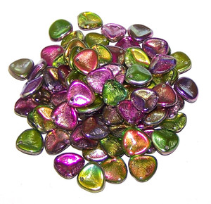 Czech Glass 8x7mm Rose Petal Beads - Crystal Magic Orchid