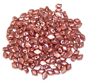 5 Grams of MINI GemDuo 2-Hole Czech Glass 4x6mm Beads - CRYSTAL BRONZE COPPER