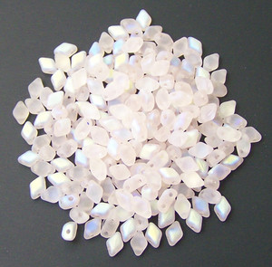 MINI GemDuo 2-Hole Czech Glass 4x6mm Beads - ROSALINE AB MATTE