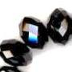 Black 12x9mm Glass Crystal Rondelles Black 12x9mm Glass Crystal Rondelles