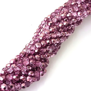 4 Dozen Czech 6mm Fire-Polished - Purple Rose 4 Dozen Czech 6mm Fire-Polished - Purple Rose