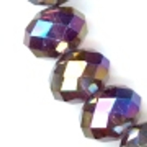 Amethyst AB 12x9mm Glass Crystal Rondelles Amethyst AB 12x9mm Glass Crystal Rondelles