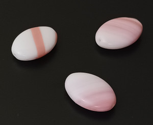 6 Czech Glass Pressed Glass Pink Swirl 14x20mm Oval Beads 6 Czech Glass Pressed Glass Pink Swirl 14x20mm Oval Beads