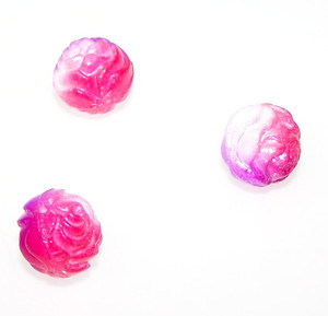 Czech Glass 13mm Rose Flower Beads - Chalk Pink Purple