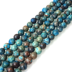 1 Strand of 8mm Round Semiprecious Gemstone Beads - Blue Sky Jasper Dyed 1 Strand of 8mm Round Semiprecious Gemstone Beads - Blue Sky Jasper Dyed