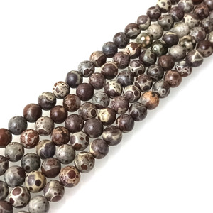 1 Strand of 8mm Round Semiprecious Gemstone Beads - Coffee Rhyolite 1 Strand of 8mm Round Semiprecious Gemstone Beads - Coffee Rhyolite