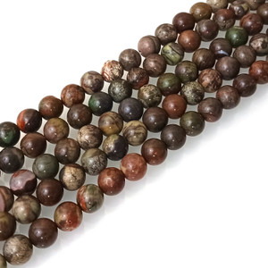1 Strand of 8mm Round Semiprecious Gemstone Beads - New Ocean Jasper 1 Strand of 8mm Round Semiprecious Gemstone Beads - New Ocean Jasper