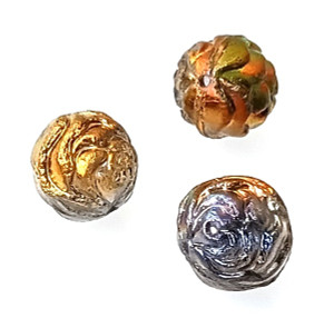 Czech Glass 13mm Rose Flower Beads - Crystal Magic Copper Czech Glass 13mm Rose Flower Beads - Crystal Magic Copper