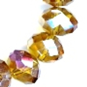 Gold AB 12x9mm Glass Crystal Rondelles Gold AB 12x9mm Glass Crystal Rondelles