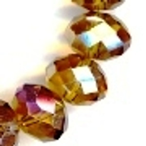 Dark Gold AB 12x9mm Glass Crystal Rondelles Dark Gold AB 12x9mm Glass Crystal Rondelles