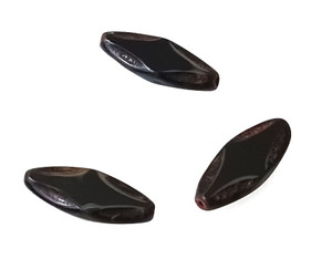 Czech Glass Table Cut Jet Gray Travertine 10x25mm Oval Beads Czech Glass Table Cut Jet Gray Travertine 10x25mm Oval Beads