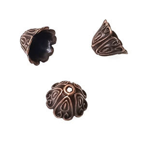 Antique Copper 15x10mm Decorative Cone Bead Caps Antique Copper 15x10mm Decorative Cone Bead Caps