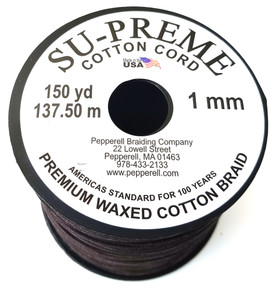Waxed cotton cord - 1mm - Brown