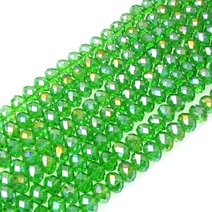 Emerald AB 8x5mm Crystal Rondelles Emerald AB 8x5mm Crystal Rondelles