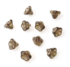 10 Czech Glass 12x10mm Flower Bell Beads - Lumi Green 10 Czech Glass 12x10mm Flower Bell Beads - Lumi Green