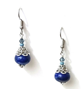 Blue Tiger Moth Earrings Beaded Jewelry Making Kit