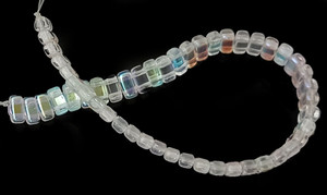 Czech Glass 2-Hole 3x6mm Brick Beads - Crystal AB Czech Glass 2-Hole 3x6mm Brick Beads - Crystal AB