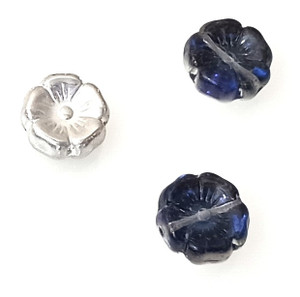 10 Czech Glass 12mm Hawaii Flower Beads - Crystal Volcano 10 Czech Glass 12mm Hawaii Flower Beads - Crystal Volcano