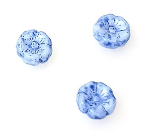 10 Czech Glass 12mm Hawaii Flower Beads - Opaque Powder Blue 10 Czech Glass 12mm Hawaii Flower Beads - Opaque Powder Blue