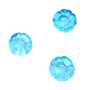 10 Czech Glass 12mm Hawaii Flower Beads - Sky Blue AB 10 Czech Glass 12mm Hawaii Flower Beads - Sky Blue AB