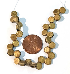 Jet Etched Full Amber Honeycomb Hex Czech Glass 2-Hole Beads Jet Etched Full Amber Honeycomb Hex Czech Glass 2-Hole Beads