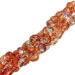 Czech Glass 8mm Hawaii Flower Beads - Crystal Peach AB Czech Glass 8mm Hawaii Flower Beads - Crystal Peach AB
