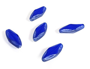 Czech Glass Table Cut Dark Sapphire Black Swirl 10x25mm Oval Beads Czech Glass Table Cut Dark Sapphire Black Swirl 10x25mm Oval Beads