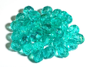 Czech 10mm Fire-Polished - Crystal Turquoise Czech 10mm Fire-Polished - Crystal Turquoise