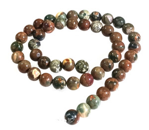 8mm Round Semiprecious Gemstone Beads - Rhyolite 8mm Round Semiprecious Gemstone Beads - Rhyolite