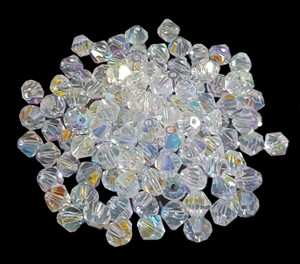 Crystal AB 6mm Glass Crystal Bicones Crystal AB 6mm Glass Crystal Bicones