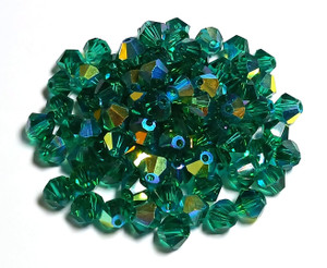 Caribbean AB 6mm Glass Crystal Bicones Caribbean AB 6mm Glass Crystal Bicones
