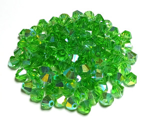 Peridot AB 6mm Glass Crystal Bicones Peridot AB 6mm Glass Crystal Bicones