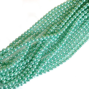 Czech Glass 6mm Pearl Beads - Aqua Czech Glass 6mm Pearl Beads - Aqua