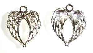 Silver-Plated 21x17mm Angel Wing Charms Silver-Plated 21x17mm Angel Wing Charms