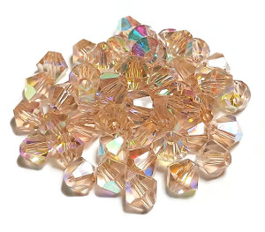 Crystal Celsian AB 8mm Glass Crystal Bicones Crystal Celsian AB 8mm Glass Crystal Bicones