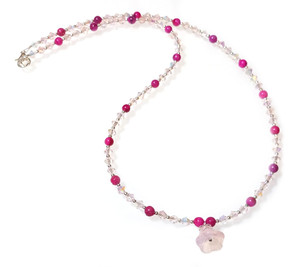 Dainty Pink Flower DIY Necklace Beaded Jewelry Making Kit Dainty Pink Flower DIY Necklace Beaded Jewelry Making Kit