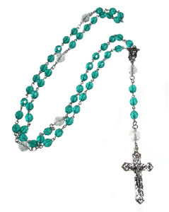 Turquoise Glass DIY Beaded Rosary Making Kit Turquoise Glass DIY Beaded Rosary Making Kit