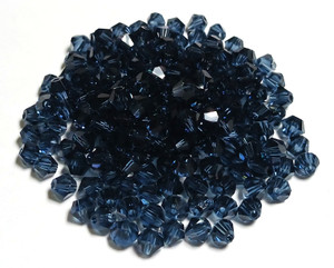 Montana Blue 4mm Glass Crystal Bicones Montana Blue 4mm Glass Crystal Bicones