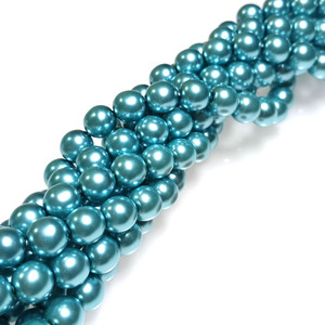 Czech Glass 8mm Pearl Beads - Cerulean Czech Glass 8mm Pearl Beads - Cerulean