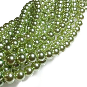 Czech Glass 10mm Pearl Beads - Chrysolite