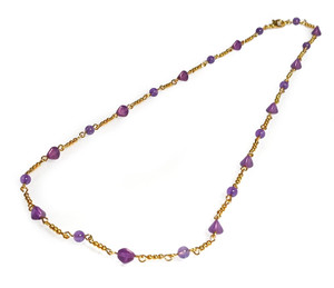 Starlace Amethyst DIY necklace kit with purple amethyst beads, Czech glass beads, and gold-plated accents