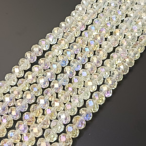 Yellow Sparkle AB 8x5mm Glass Crystal Rondelles Yellow Sparkle AB 8x5mm Glass Crystal Rondelles
