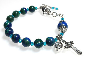 Chrysocolla and Lapis DIY Rosary Bracelet Making Kit