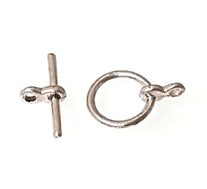 25 Antique Silver-Plated 12mm Toggle Clasps