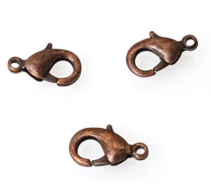 10 Antique Copper-Plated 15x8mm Lobster Clasps 10 Antique Copper-Plated 15x8mm Lobster Clasps
